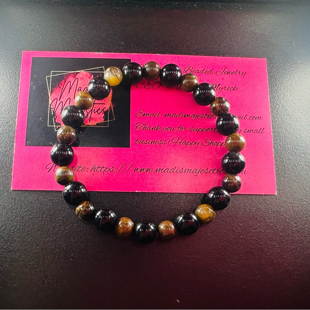 Majestic Black and Brown Beaded Bracelet
